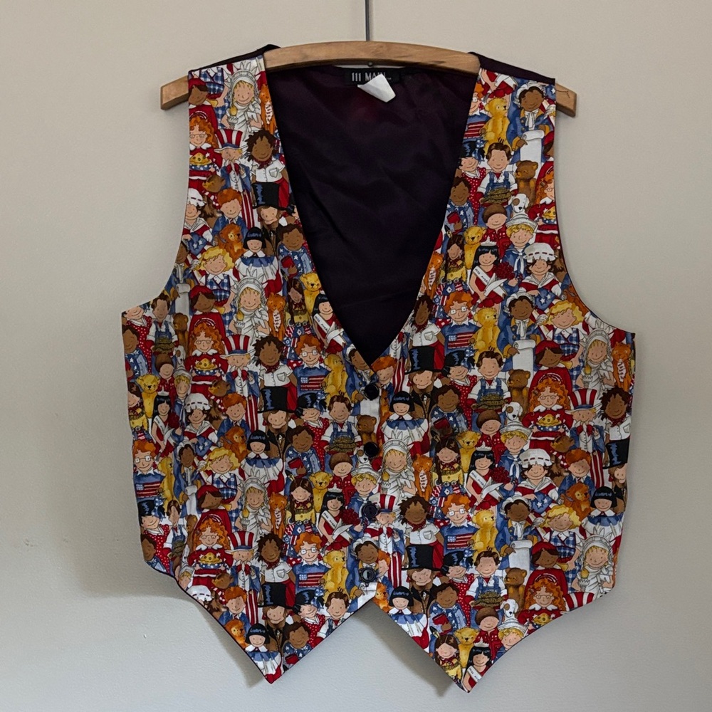 Vintage 111 Main Children of the World print vest